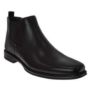 New In Box Perry Ellis Mens Size 13 Black Leather Slide On Chelsea Boots Shoes